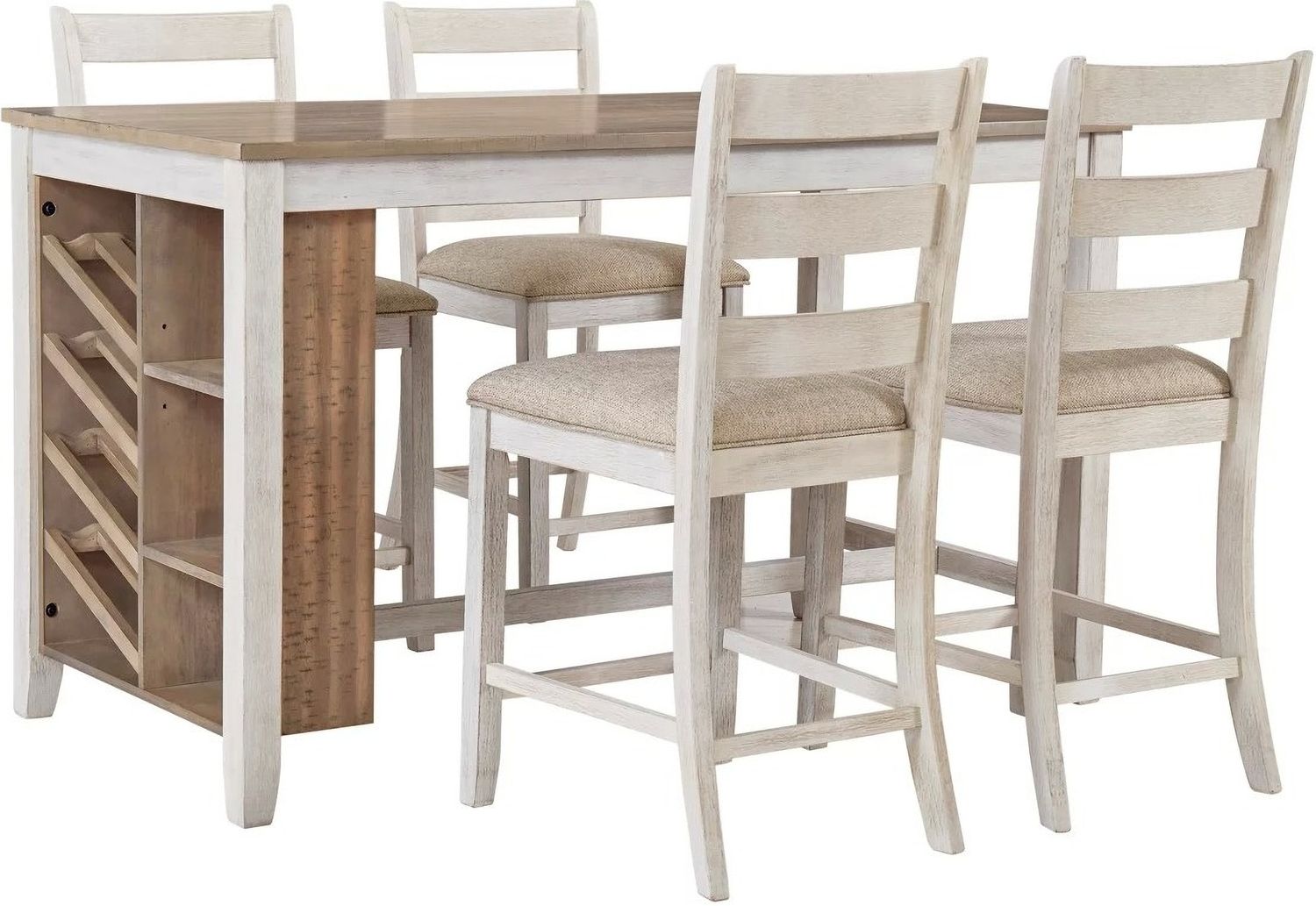 Skempton White And Light Brown Counter Height Table D39432