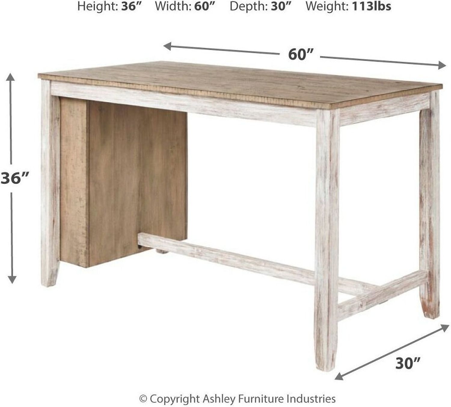 Skempton White And Light Brown Counter Height Table D39432