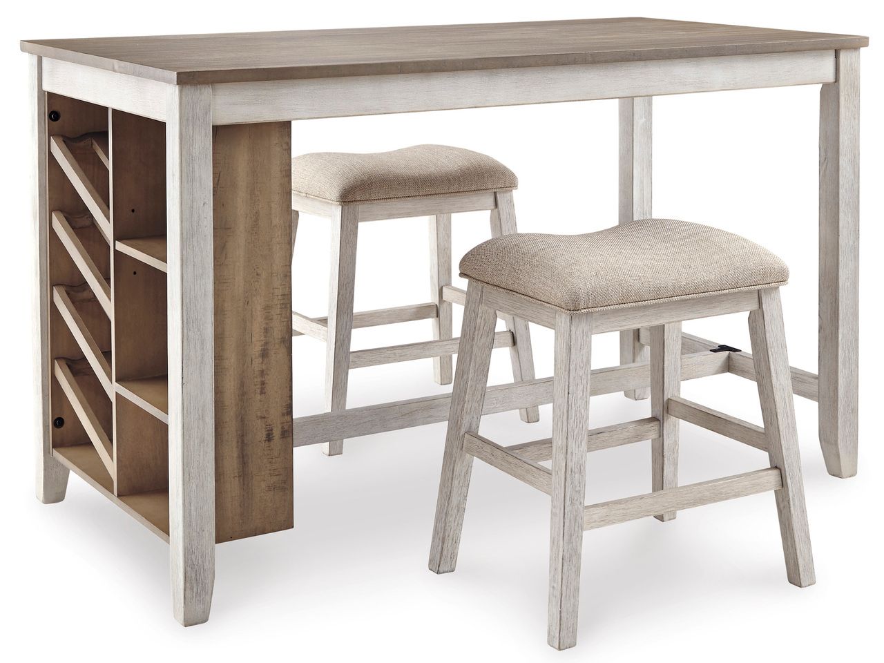 Skempton White And Light Brown Counter Height Table D39432
