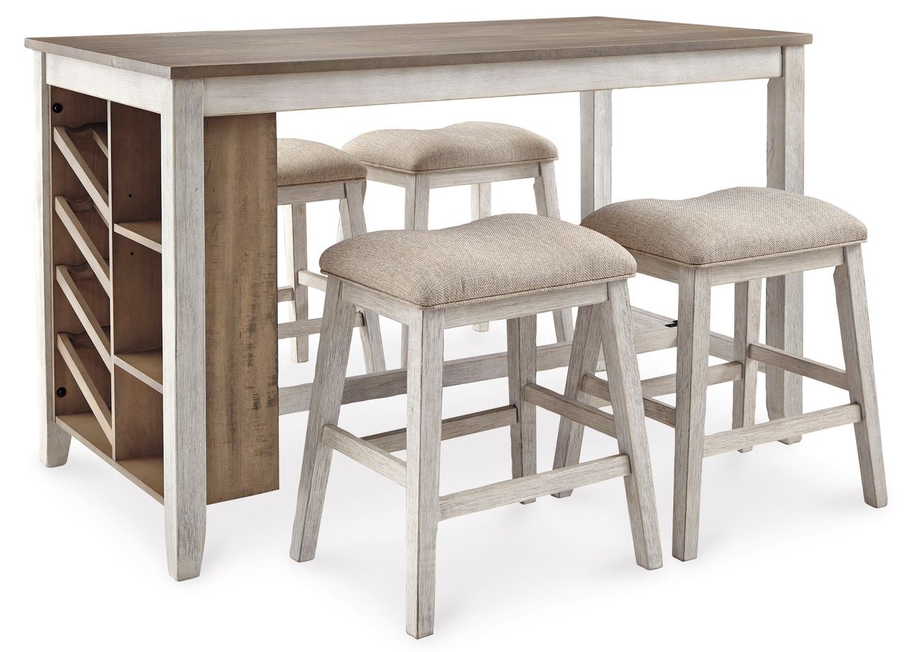 Skempton White And Light Brown Counter Height Table D39432