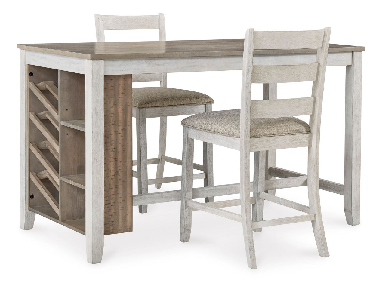 Skempton White And Light Brown Counter Height Table D39432