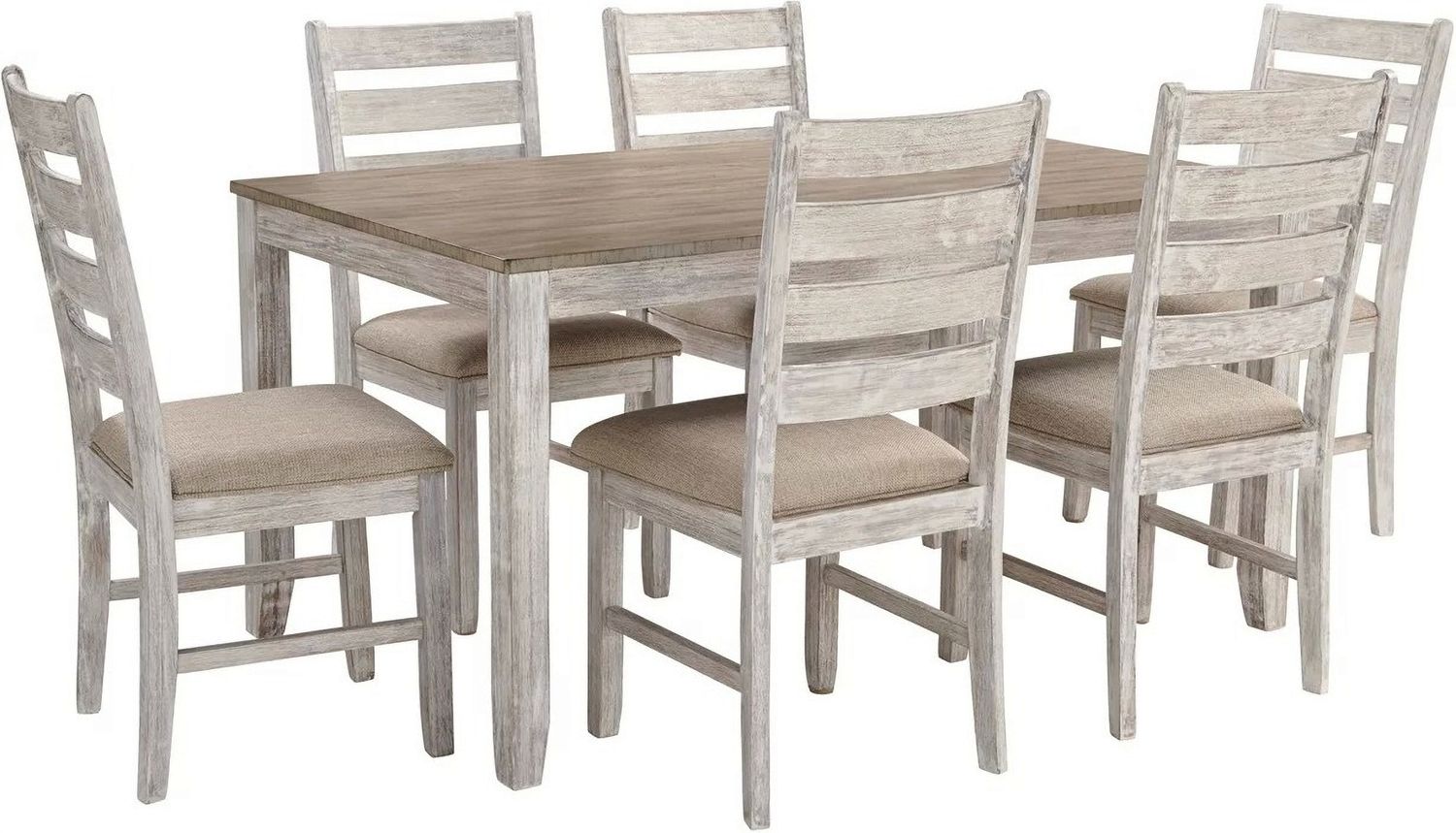 Skempton White and Light Brown Dining Room Set D394425