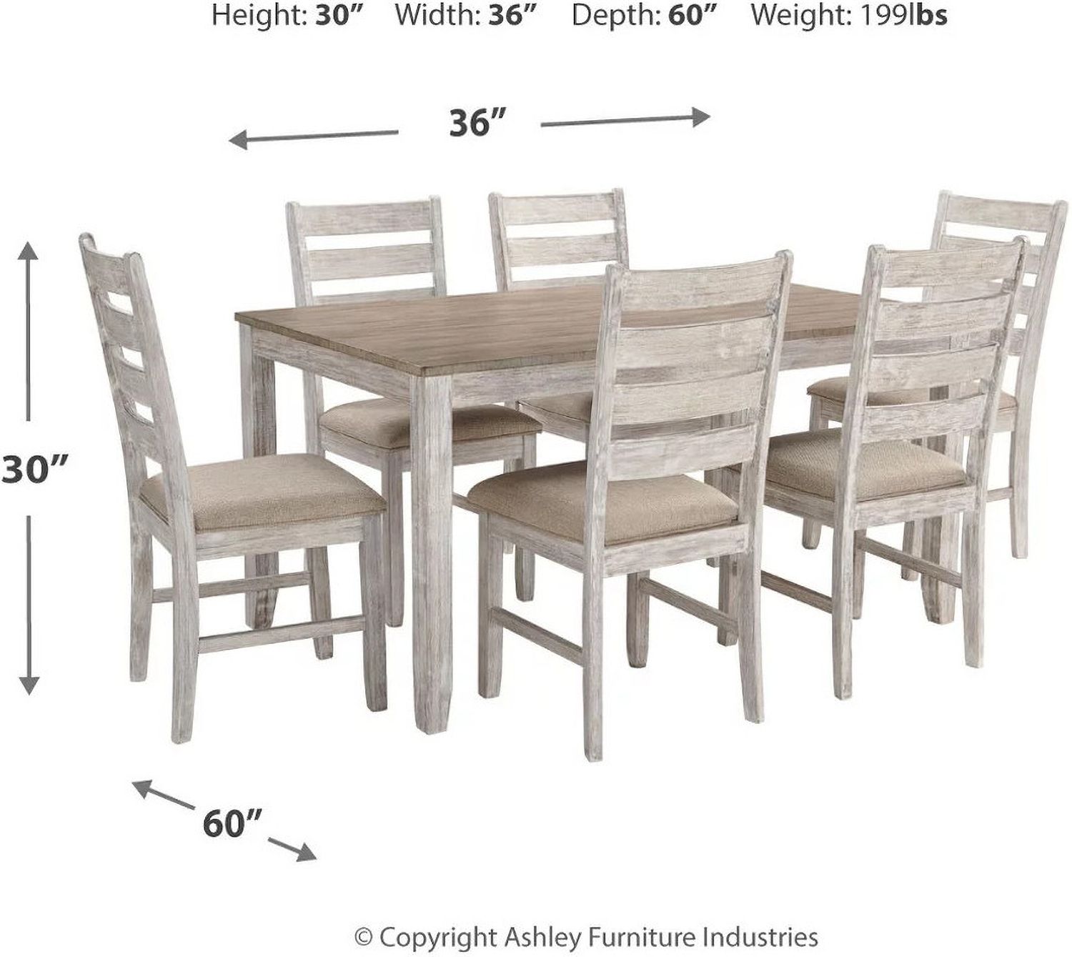 Skempton White and Light Brown Dining Room Set D394425