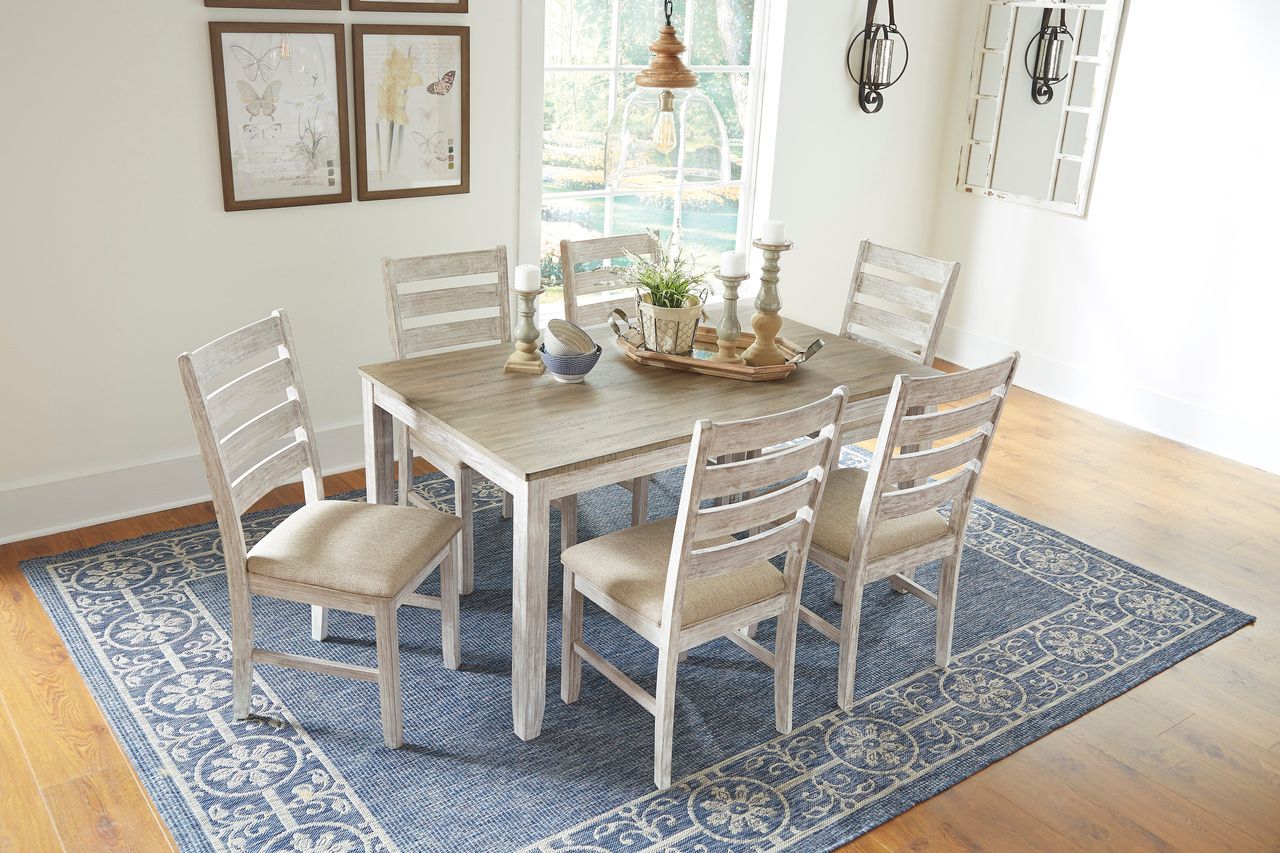 Skempton White and Light Brown Dining Room Set D394425