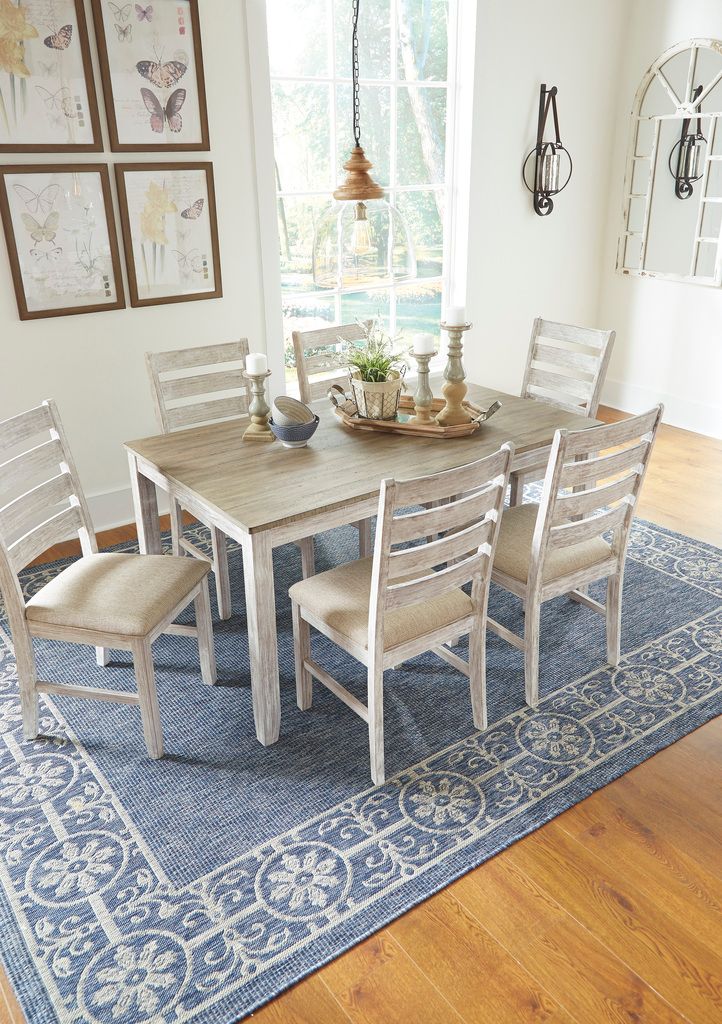 Skempton White and Light Brown Dining Room Set D394425