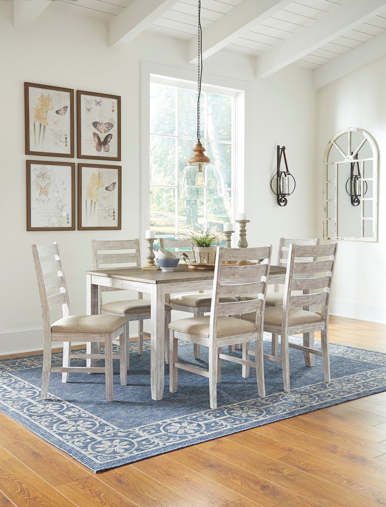 Skempton White and Light Brown Dining Room Set D394425