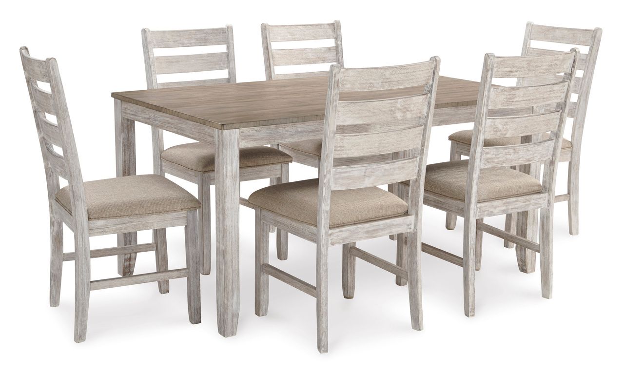 Skempton White and Light Brown Dining Room Set D394425