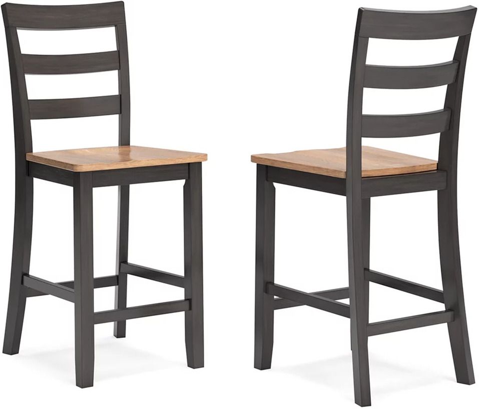 Gesthaven Counter Height Barstool Set of 2 In Natural and Brown D396124