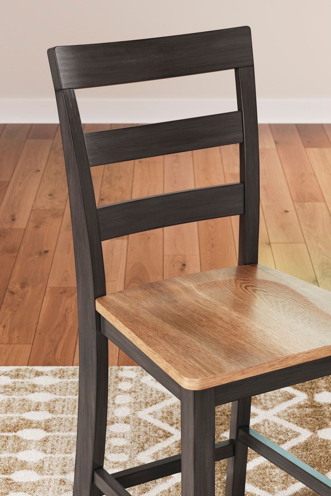 Gesthaven Counter Height Barstool Set of 2 In Natural and Brown D396124