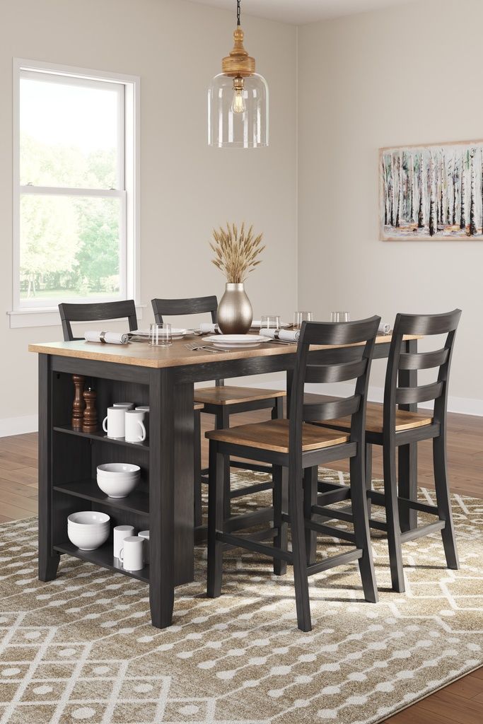 Gesthaven Counter Height Barstool Set of 2 In Natural and Brown D396124