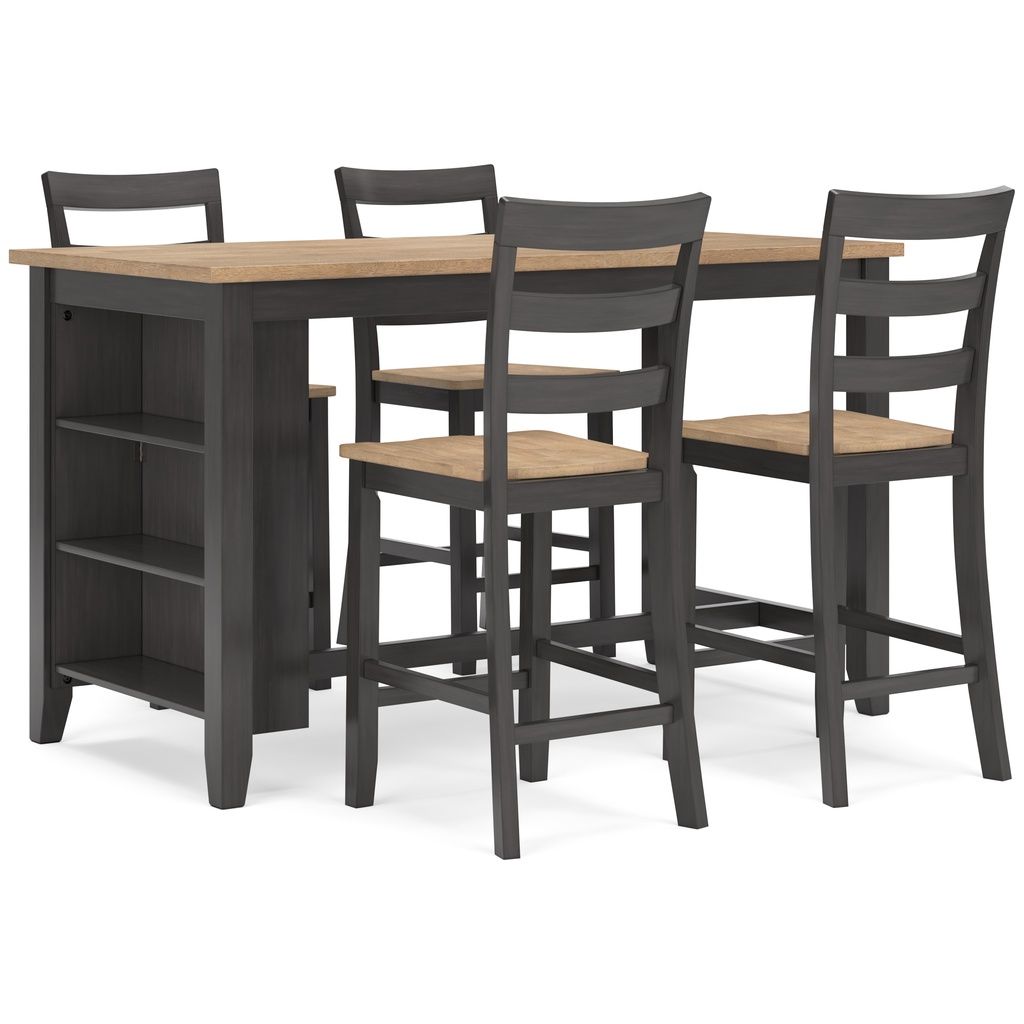 Gesthaven Counter Height Barstool Set of 2 In Natural and Brown D396124