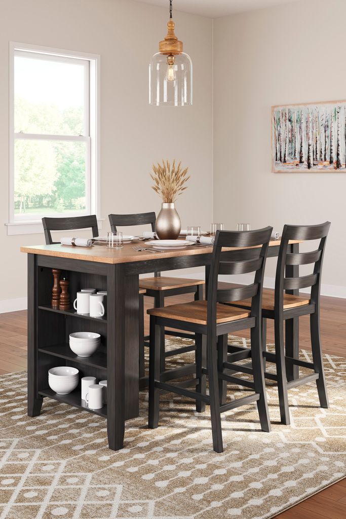Gesthaven Counter Height Dining Table In Natural and Brown D39613