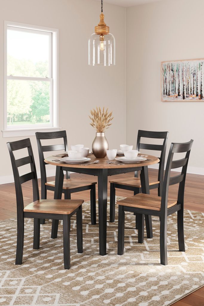 Gesthaven Dining Drop Leaf Table In Natural and Brown D39615