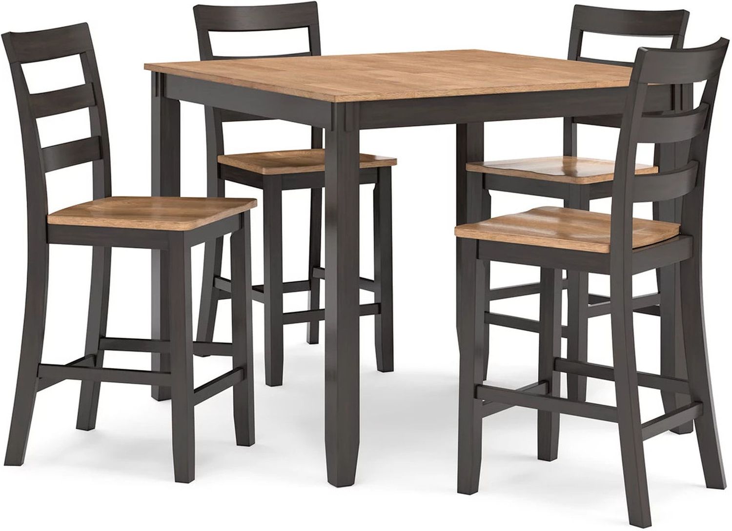 Gesthaven Counter Height Dining Table and 4 Barstools In Natural and Brown D396223