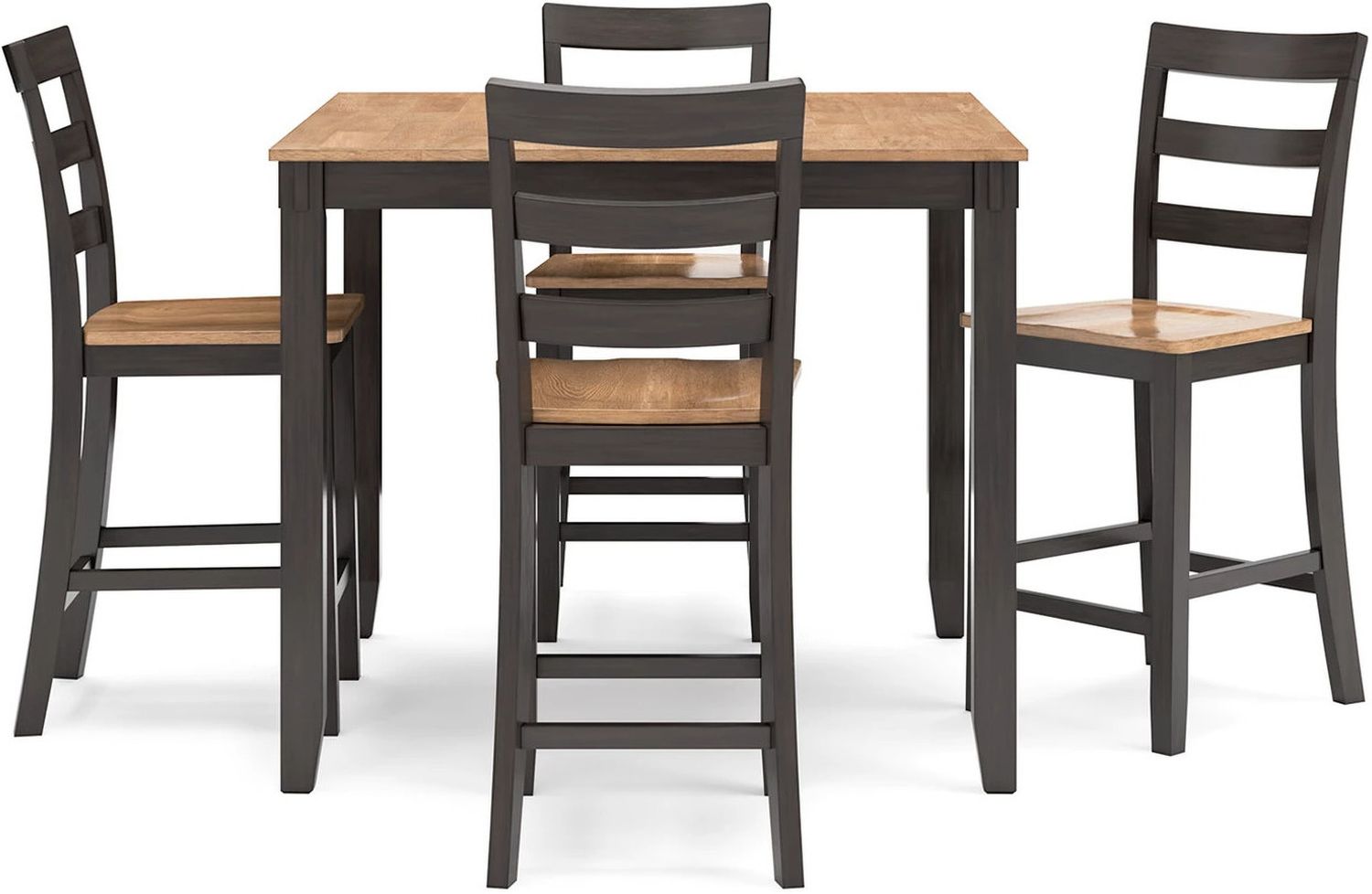 Gesthaven Counter Height Dining Table and 4 Barstools In Natural and Brown D396223