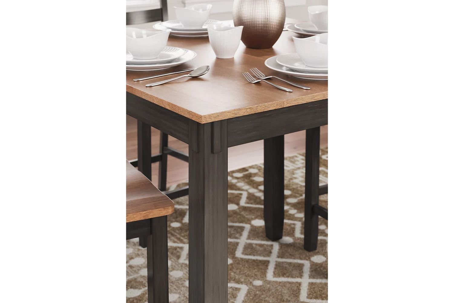 Gesthaven Counter Height Dining Table and 4 Barstools In Natural and Brown D396223