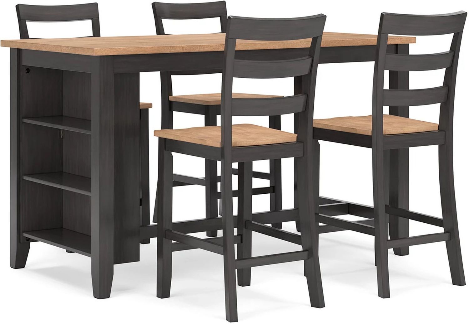 Gesthaven Counter Height Dining Room Set In Natural and Brown D396D2