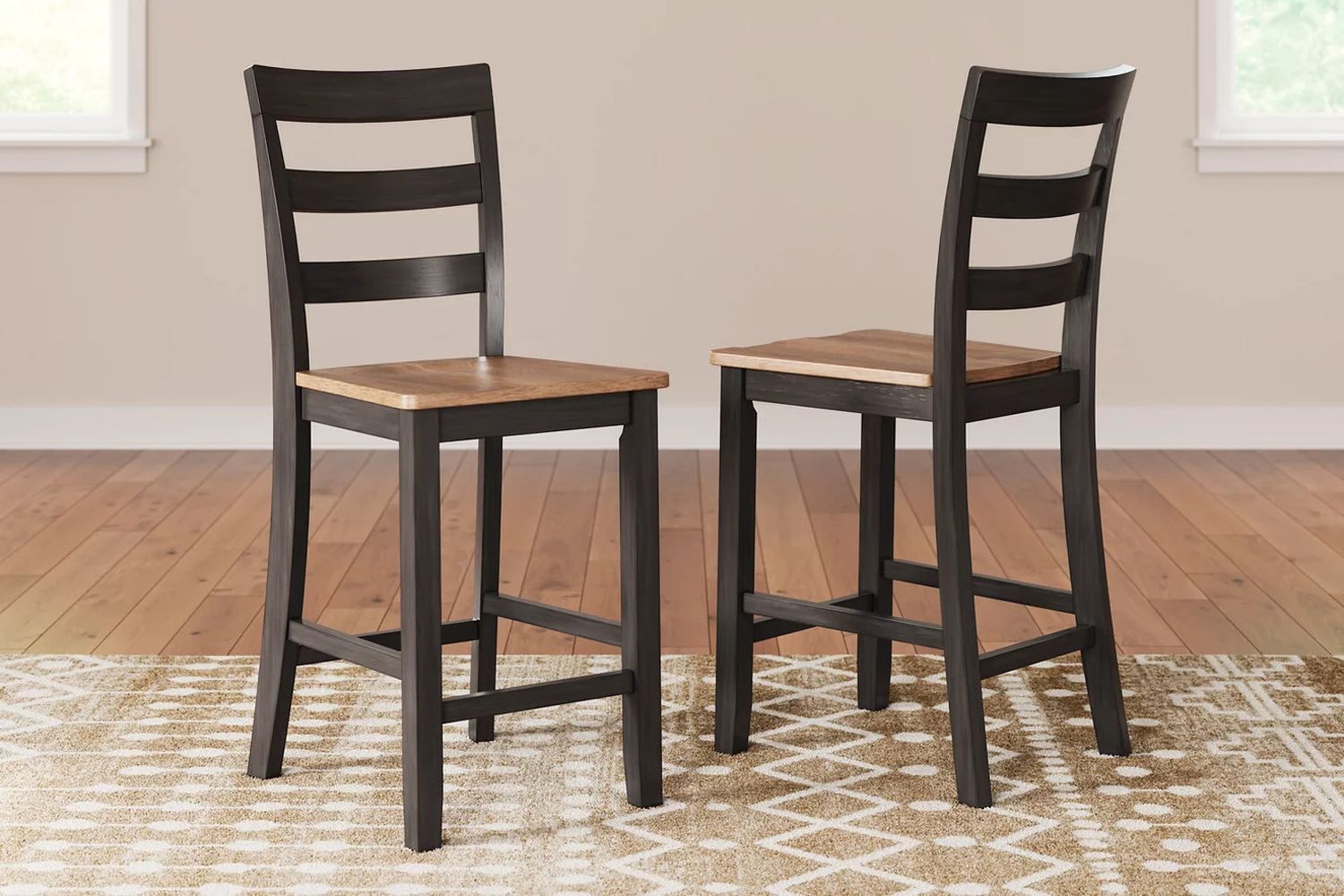 Gesthaven Counter Height Dining Room Set In Natural and Brown D396D2