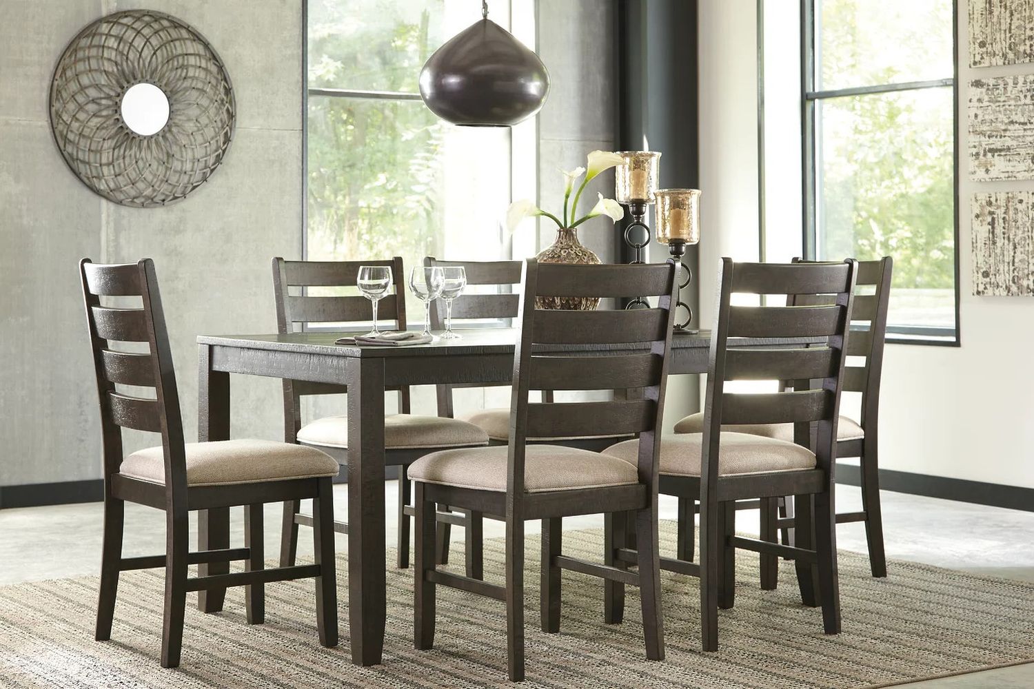 Rokane Brown 7 Piece Dining Room Set D397425