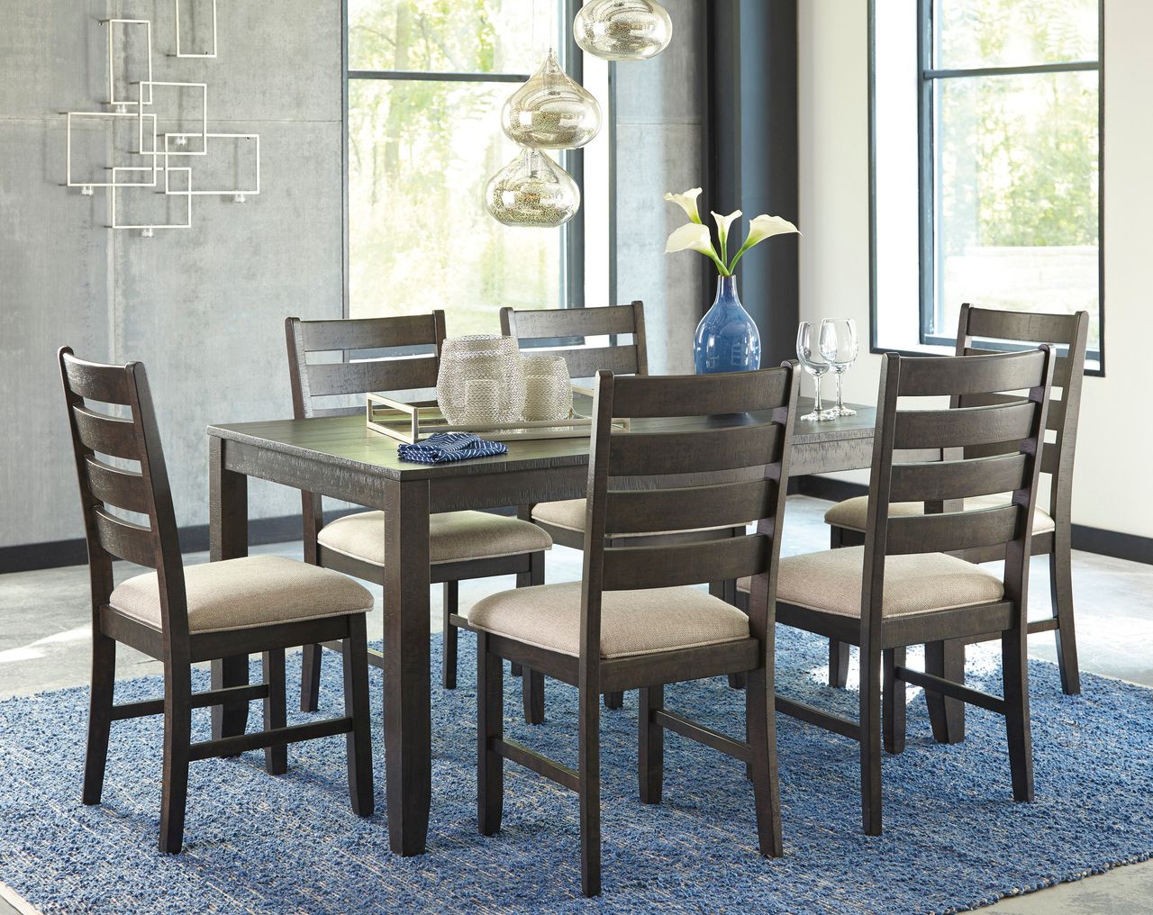 Rokane Brown 7 Piece Dining Room Set D397425