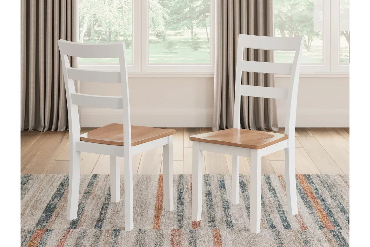 Gesthaven Dining Chair Set of 2 In Natural and White D39801