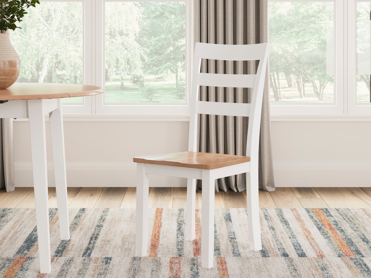 Gesthaven Dining Chair Set of 2 In Natural and White D39801