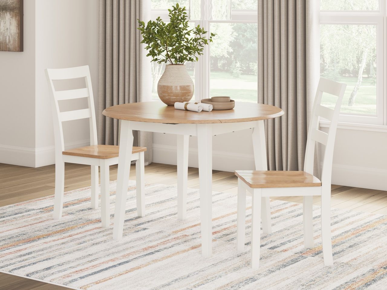 Gesthaven Dining Chair Set of 2 In Natural and White D39801
