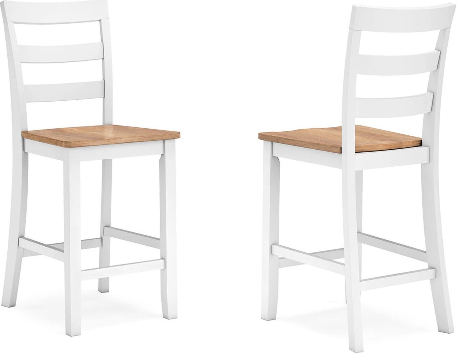Gesthaven Counter Height Barstool Set of 2 In Natural and White D398124