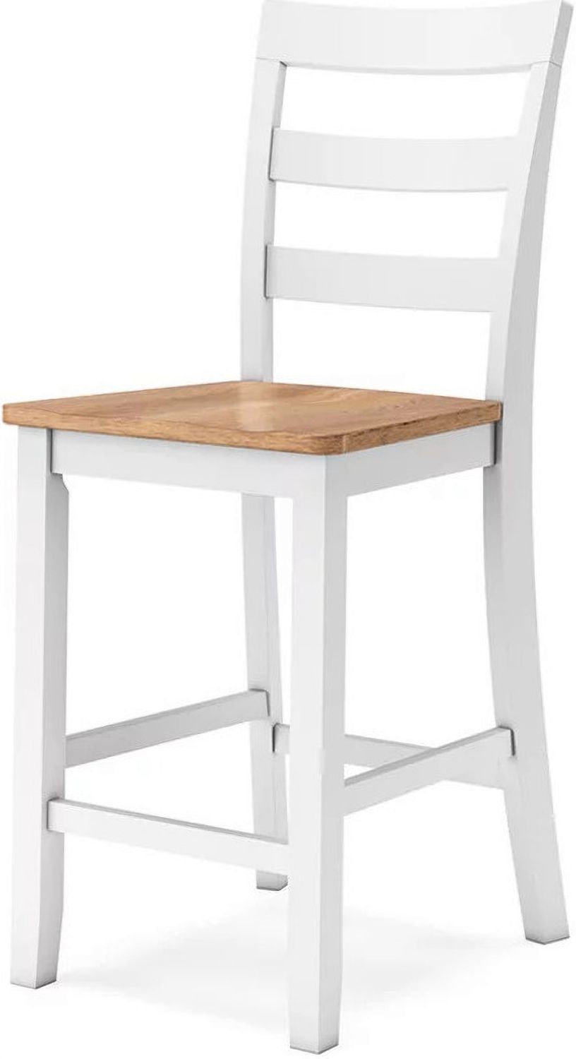Gesthaven Counter Height Barstool Set of 2 In Natural and White D398124