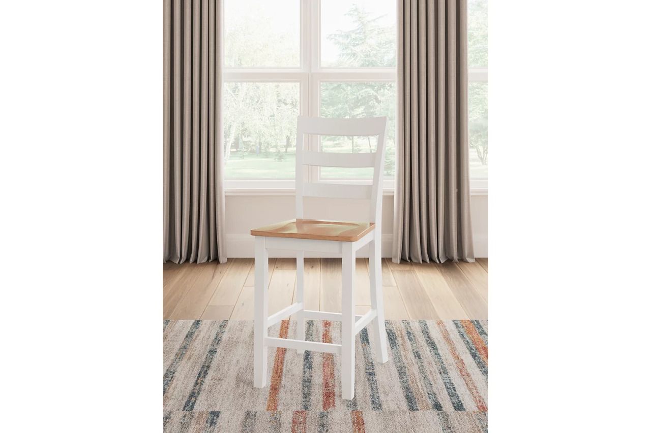 Gesthaven Counter Height Barstool Set of 2 In Natural and White D398124