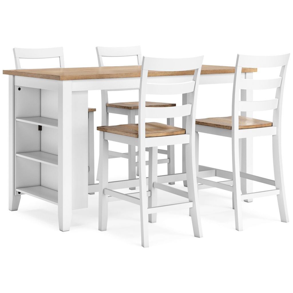Gesthaven Counter Height Barstool Set of 2 In Natural and White D398124