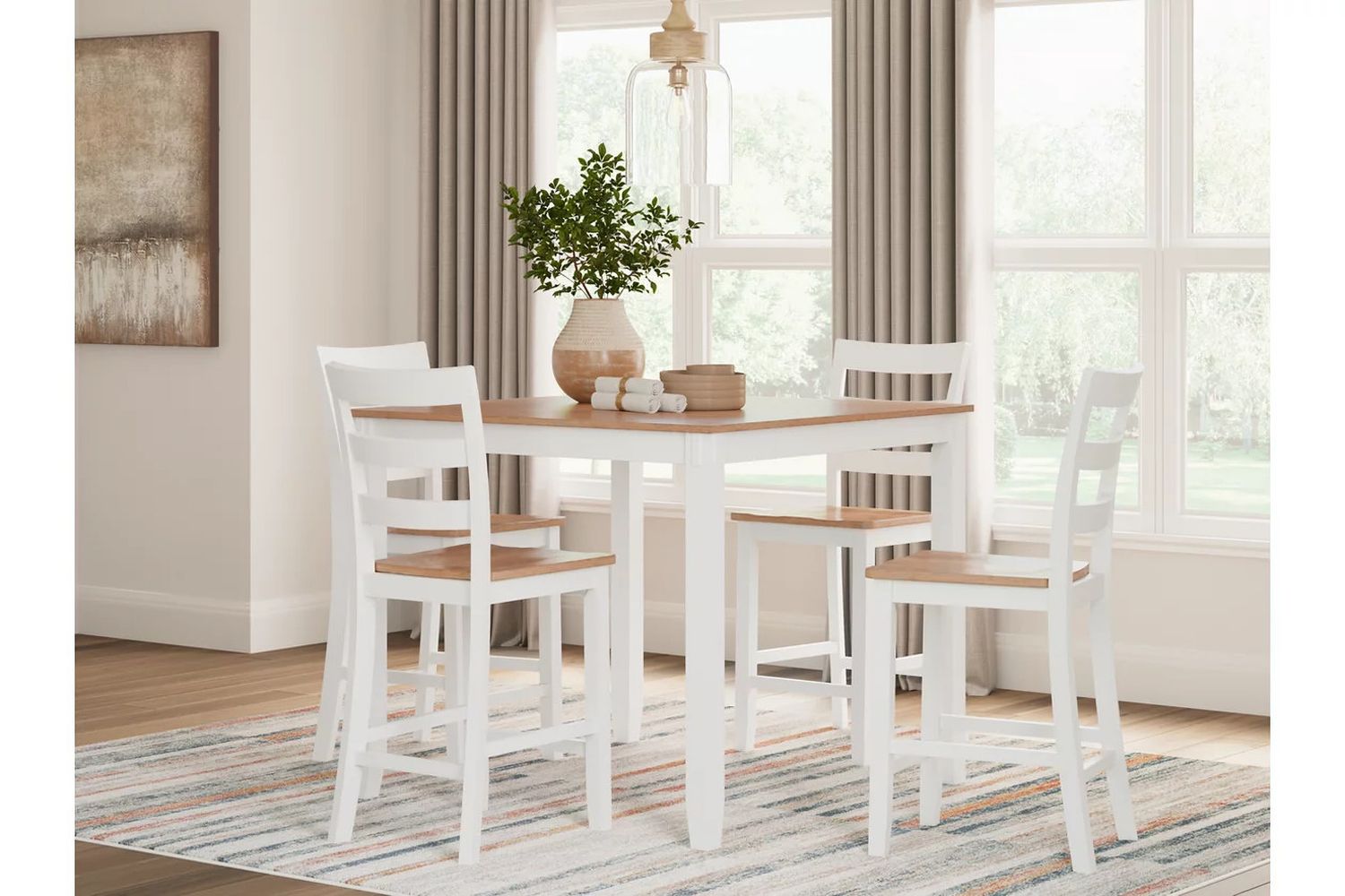 Gesthaven 5-Piece Dining Room Set In Natural and White D398223