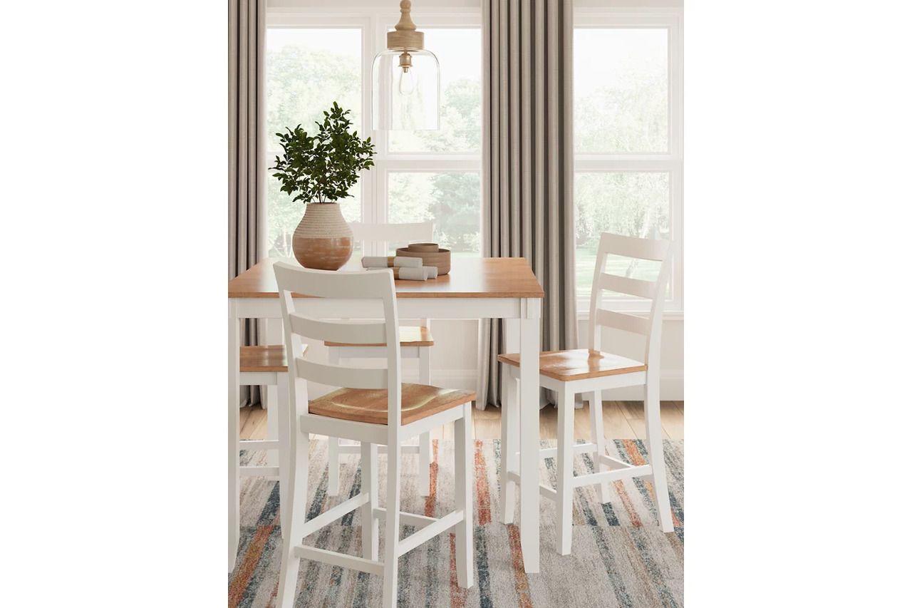 Gesthaven 5-Piece Dining Room Set In Natural and White D398223
