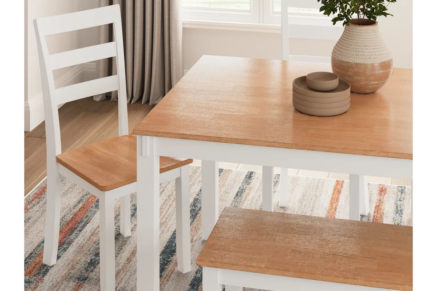 Gesthaven 6-Piece Dining Room Set In Natural and White D398325