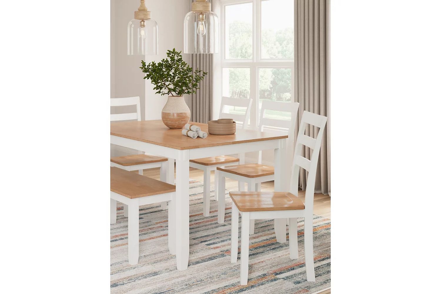Gesthaven 6-Piece Dining Room Set In Natural and White D398325