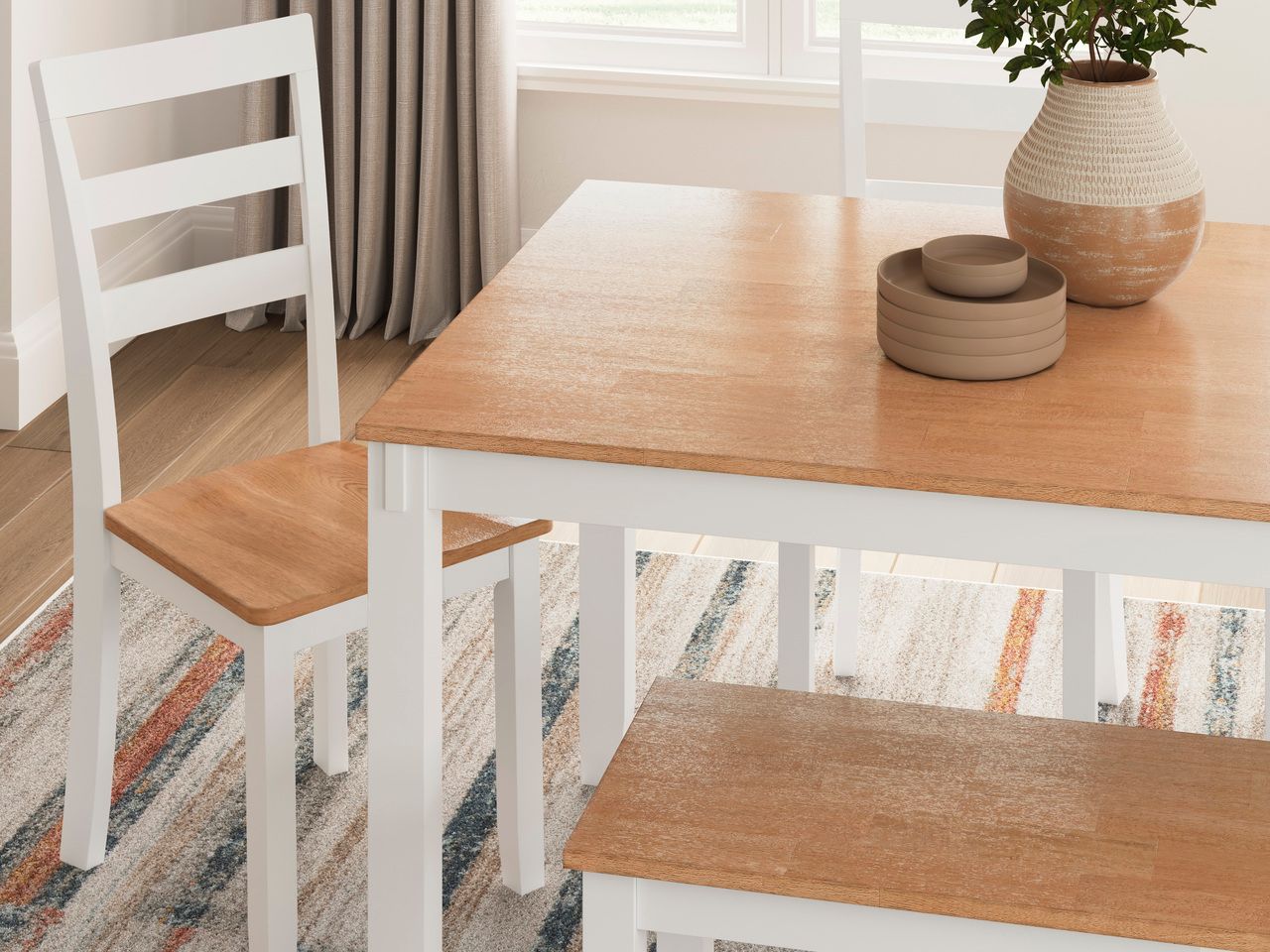 Gesthaven 6-Piece Dining Room Set In Natural and White D398325