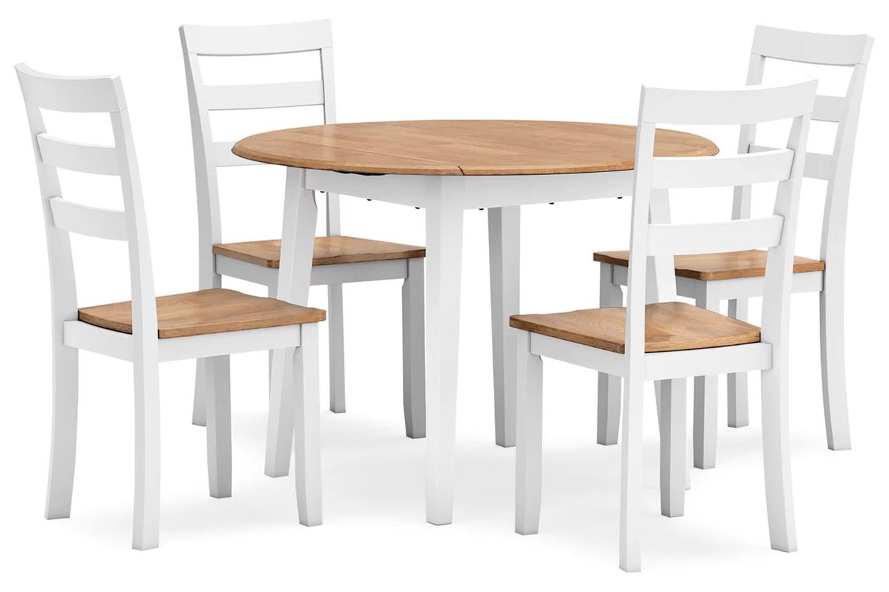 Gesthaven Dining Room Set In Natural and White D398D1