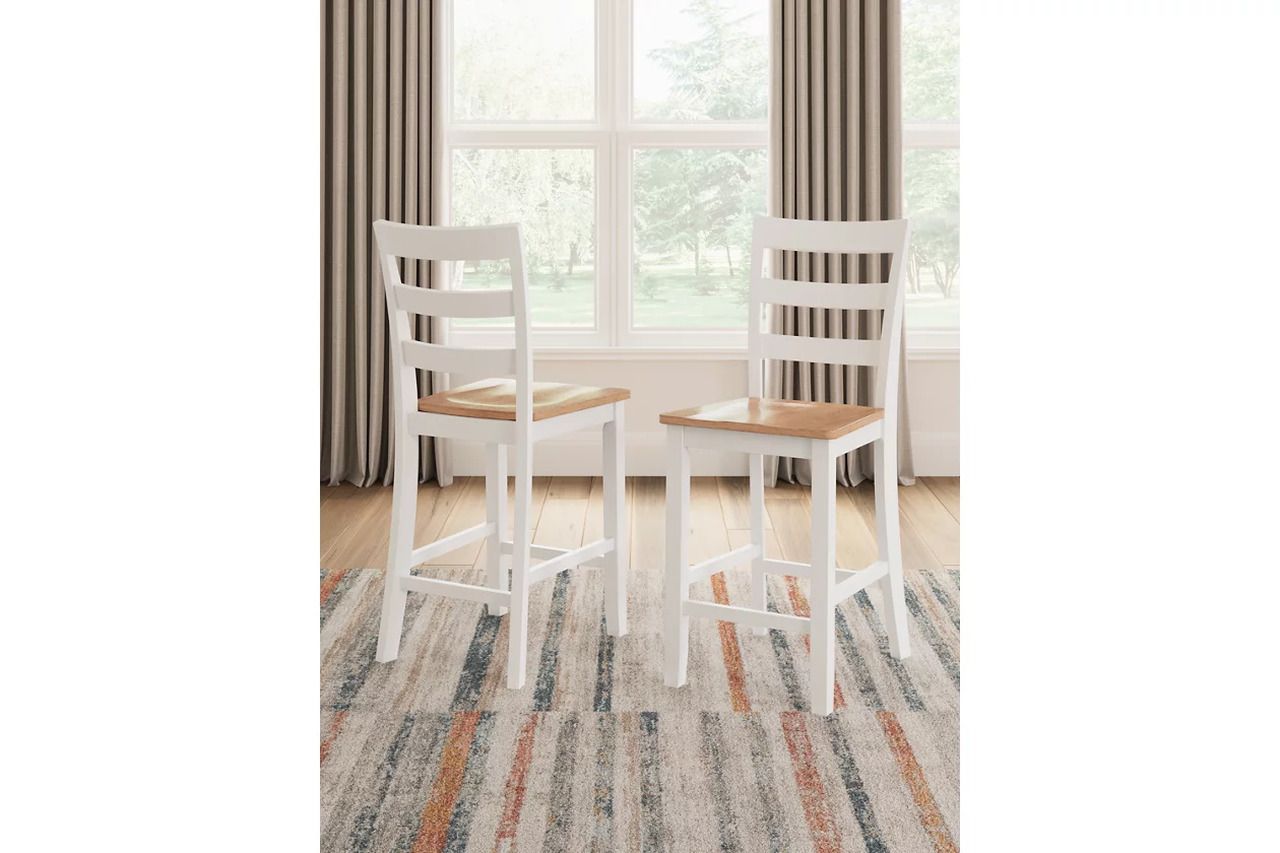 Gesthaven Counter Height Dining Room Set In Natural and White D398D2