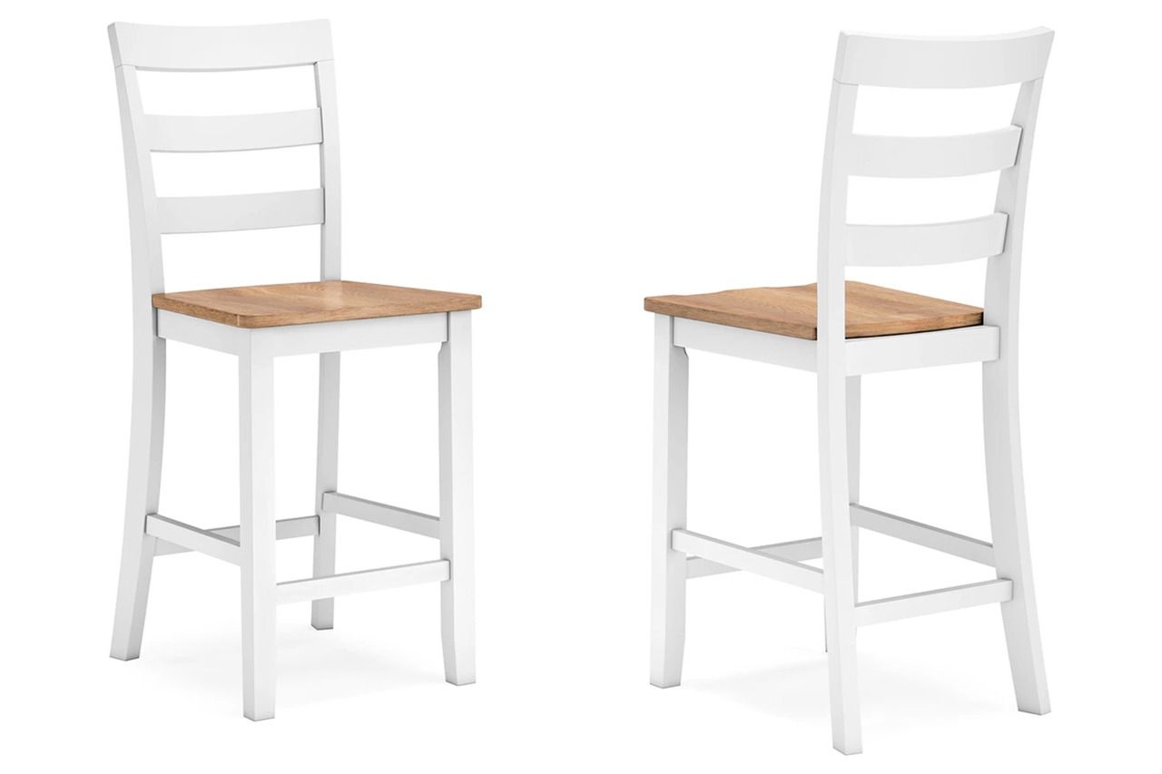 Gesthaven Counter Height Dining Room Set In Natural and White D398D2
