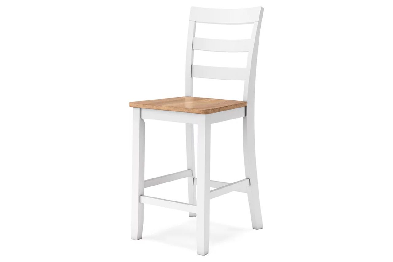 Gesthaven Counter Height Dining Room Set In Natural and White D398D2