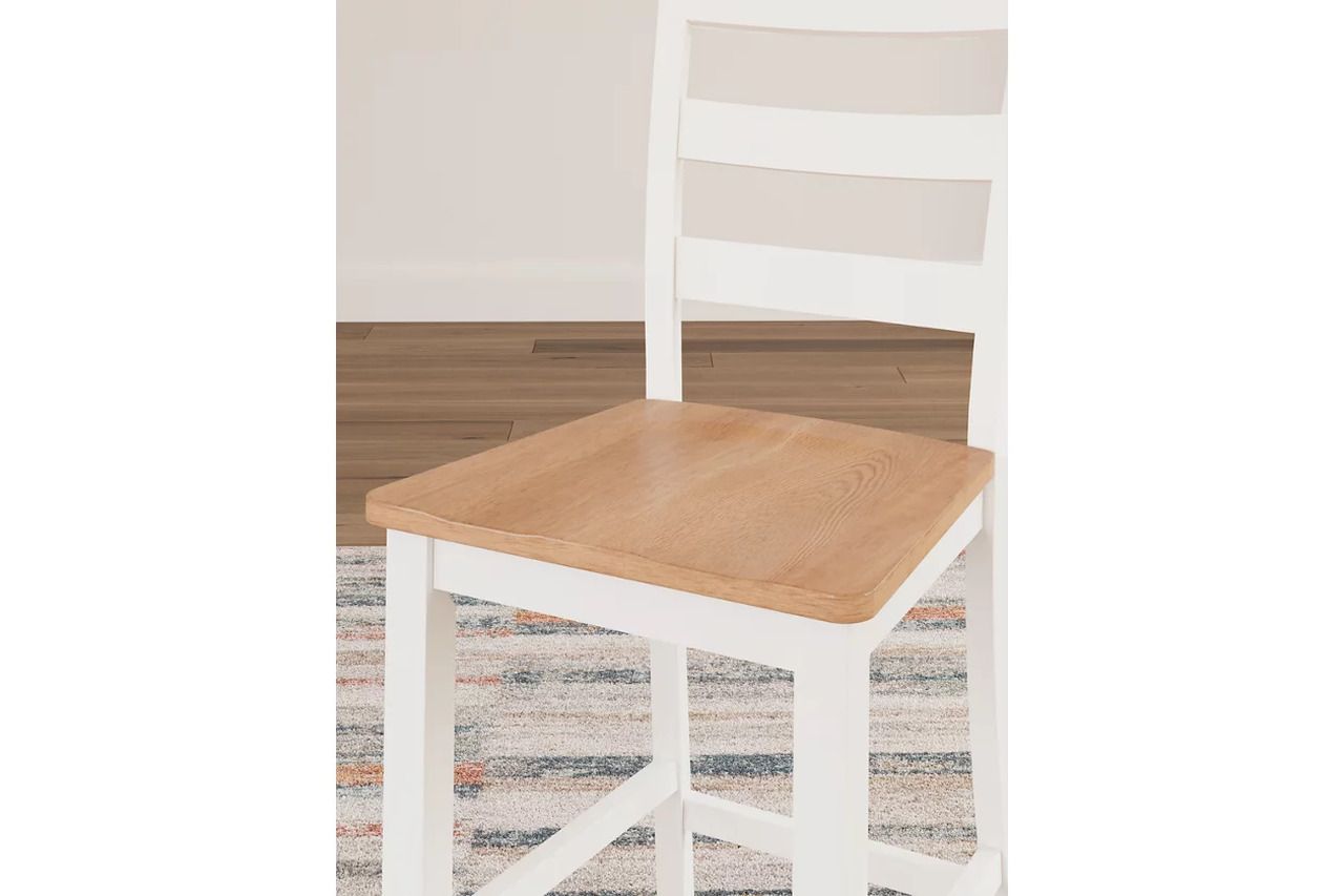 Gesthaven Counter Height Dining Room Set In Natural and White D398D2