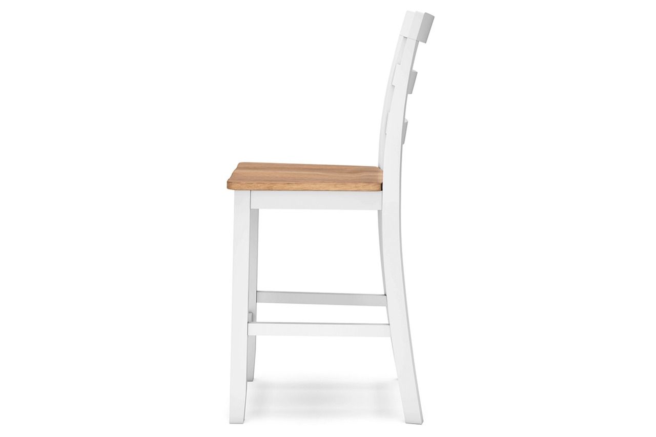 Gesthaven Counter Height Dining Room Set In Natural and White D398D2