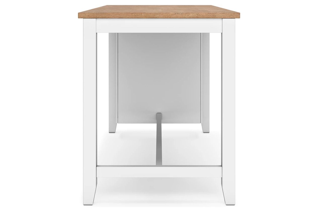 Gesthaven Counter Height Dining Room Set In Natural and White D398D2
