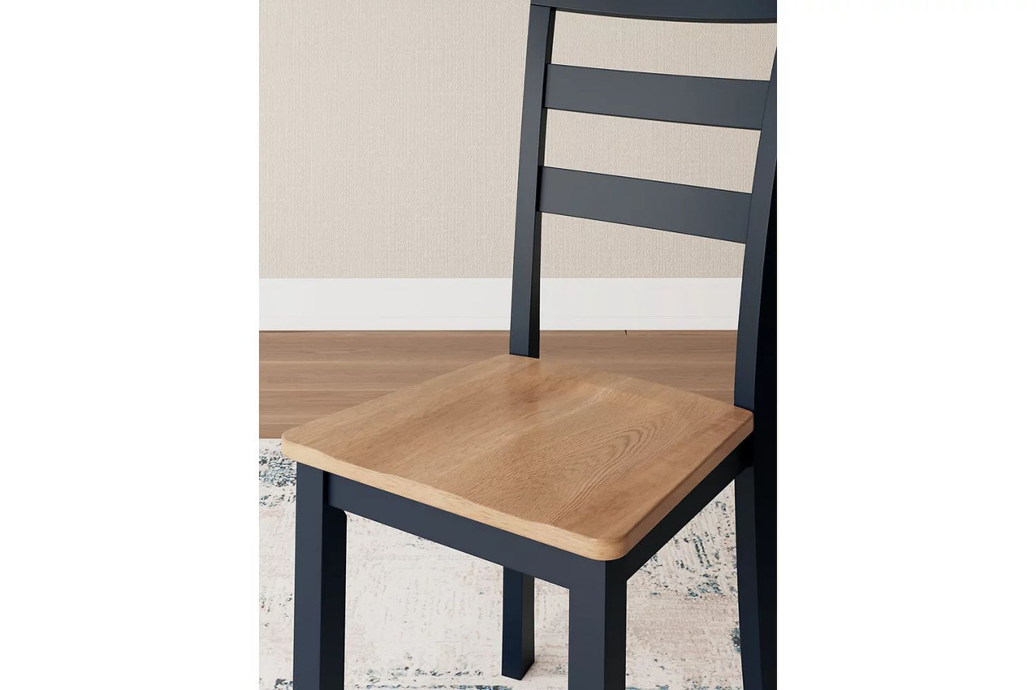Gesthaven Dining Chair Set of 2 In Natural and Blue D39901