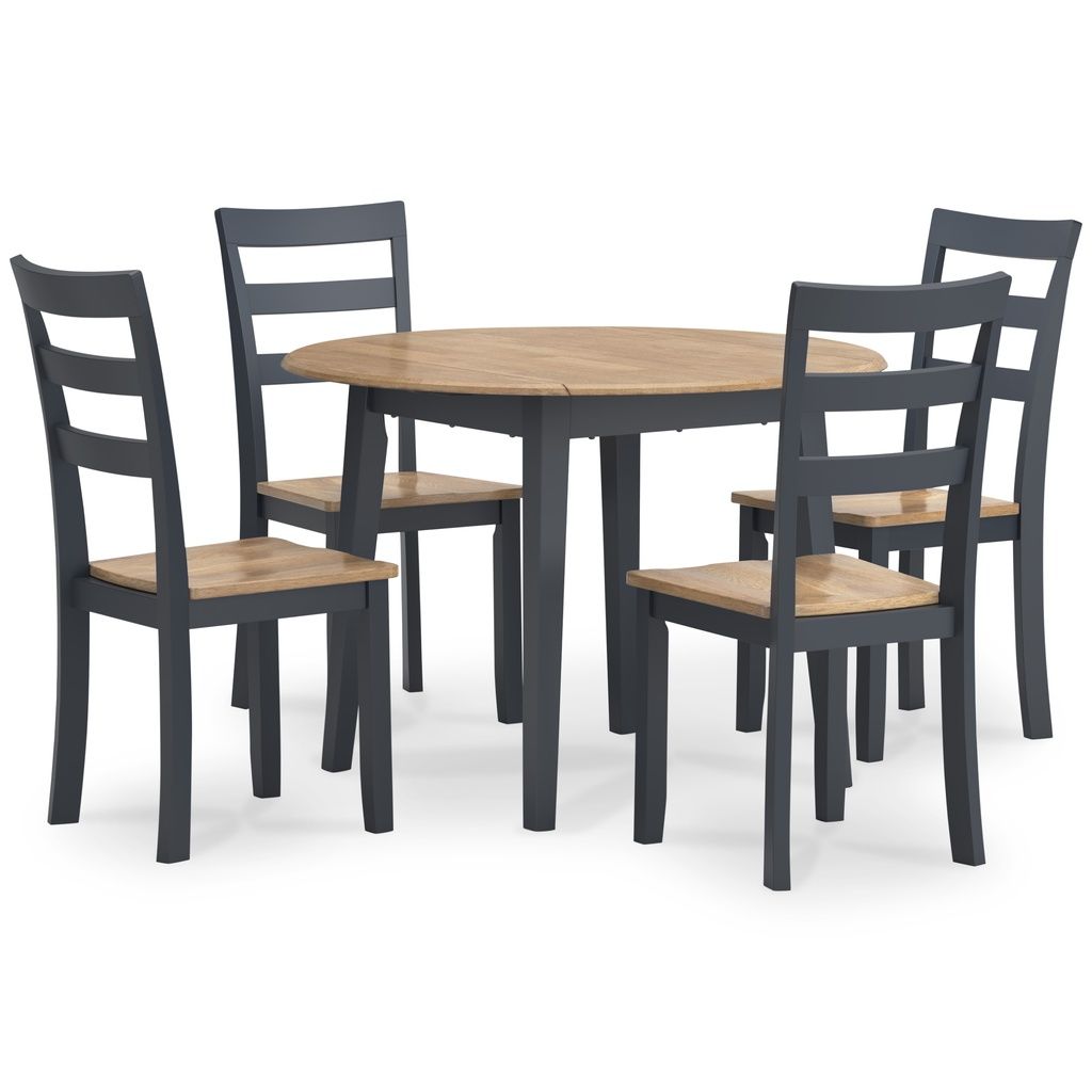Gesthaven Dining Chair Set of 2 In Natural and Blue D39901