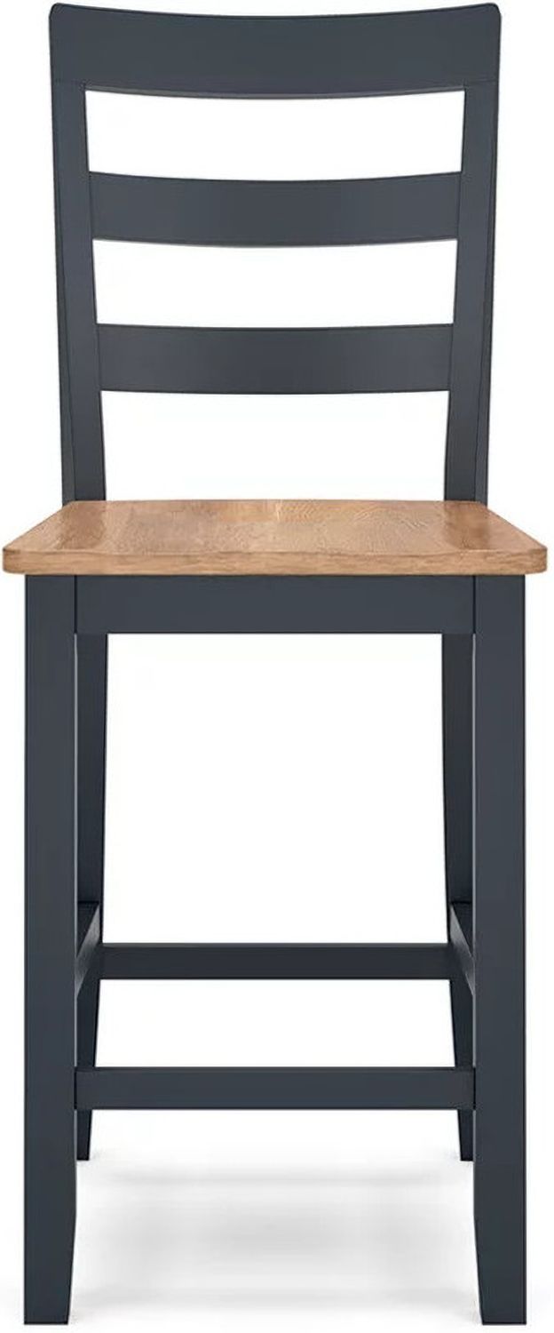 Gesthaven Counter Height Barstool Set of 2 In Natural and Blue D399124