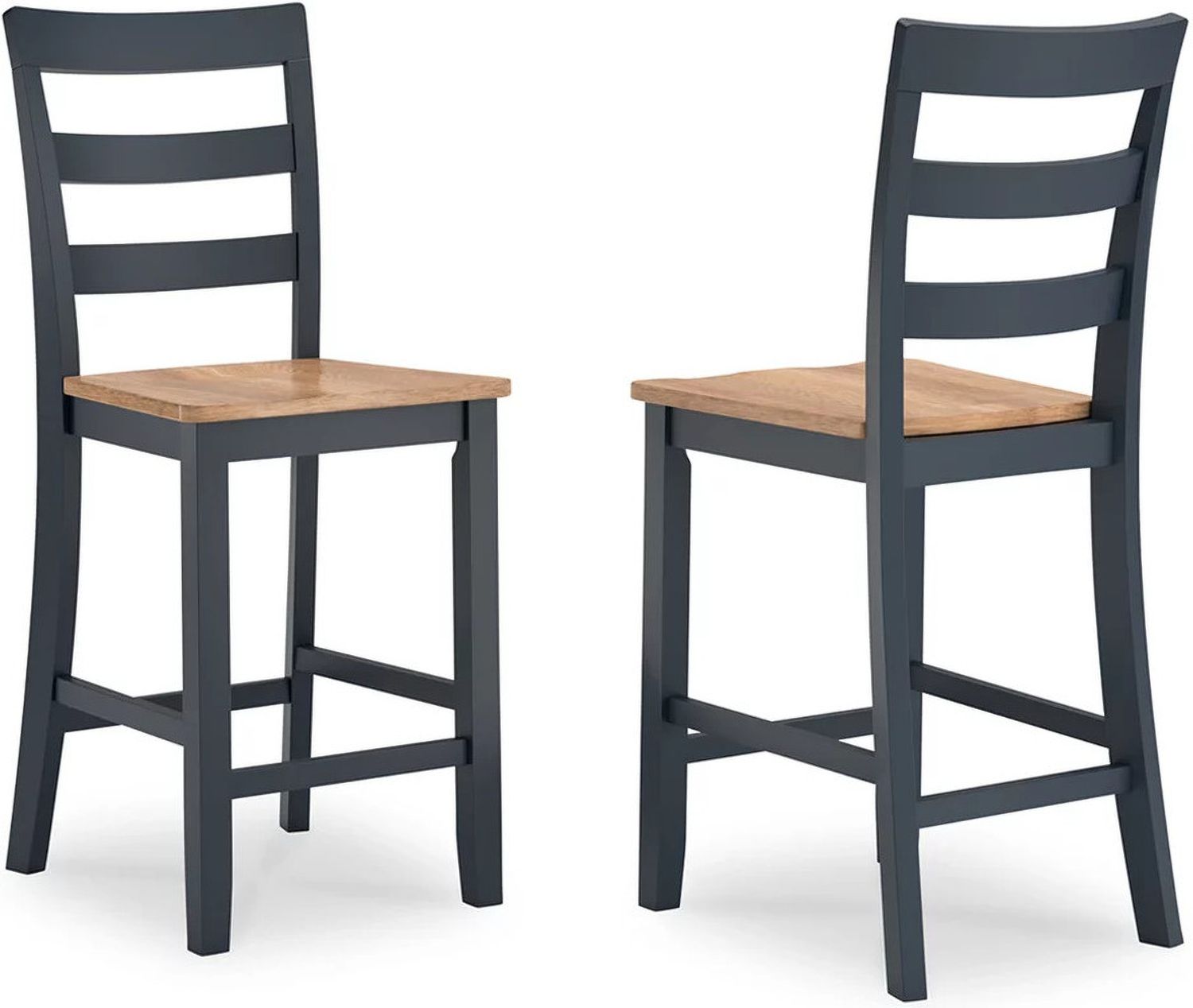 Gesthaven Counter Height Barstool Set of 2 In Natural and Blue D399124