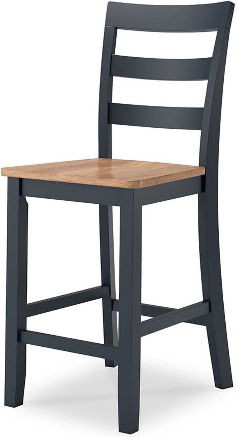 Gesthaven Counter Height Barstool Set of 2 In Natural and Blue D399124
