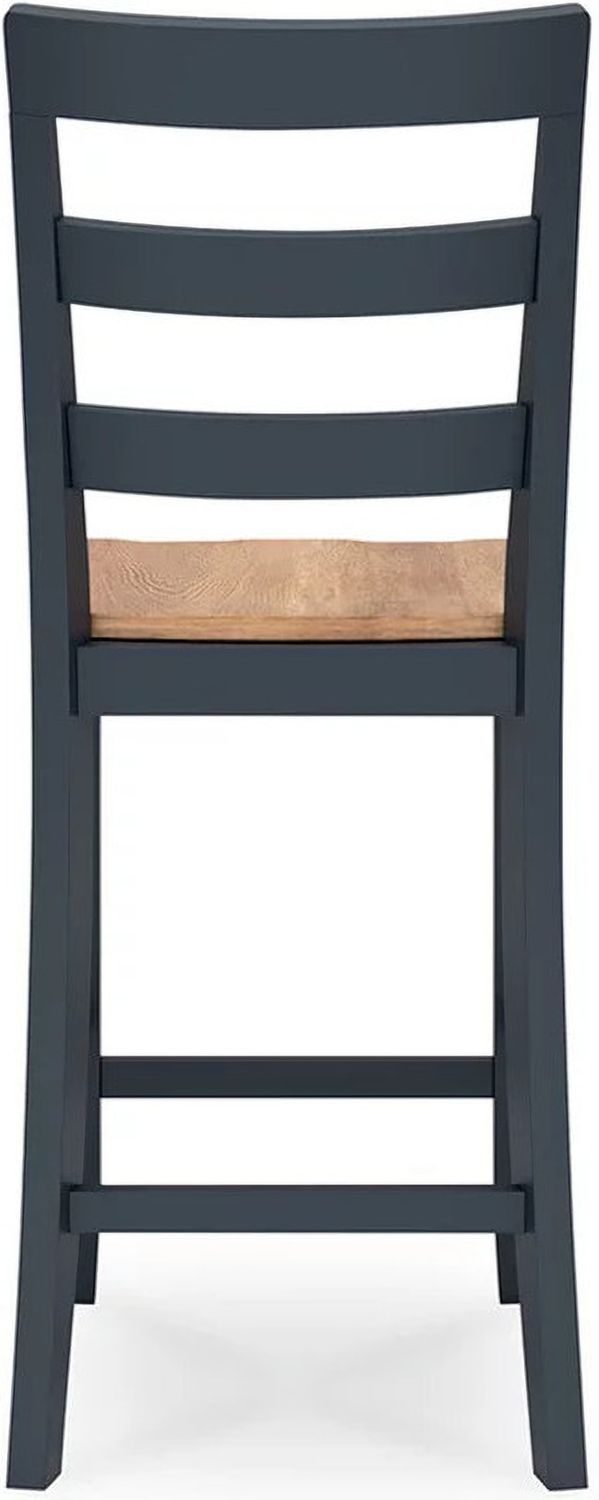 Gesthaven Counter Height Barstool Set of 2 In Natural and Blue D399124