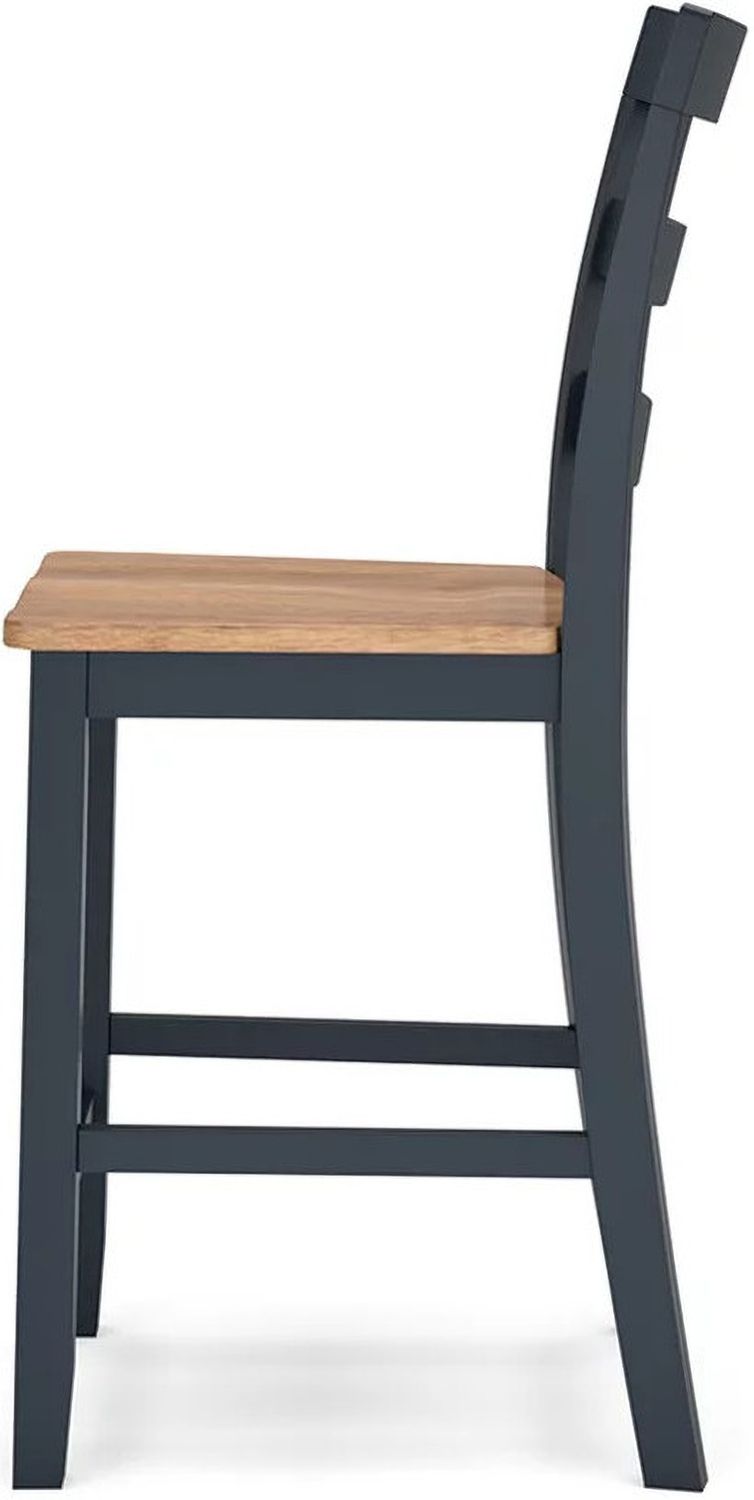 Gesthaven Counter Height Barstool Set of 2 In Natural and Blue D399124